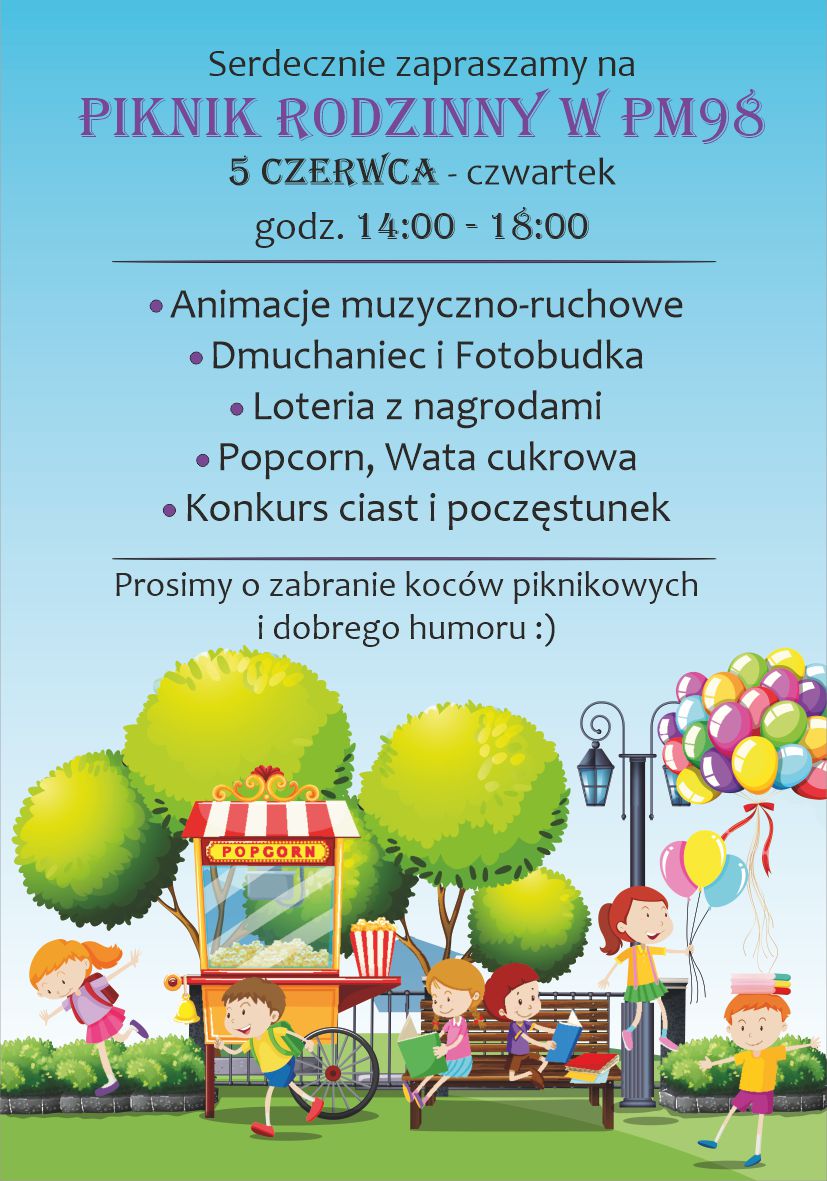 Plakat informujący o pikniku rodzinnym